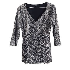 GNW ruched snake print Top
